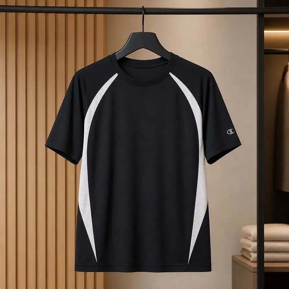 Champion Men's Athletic Performance T-Shirt Black White 3XL #539 - Picture 2 of 7